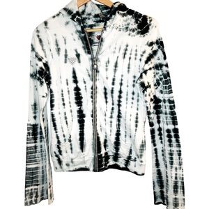 Twisted Heart Tie Dye Cotton Hoodie Jacket Black M